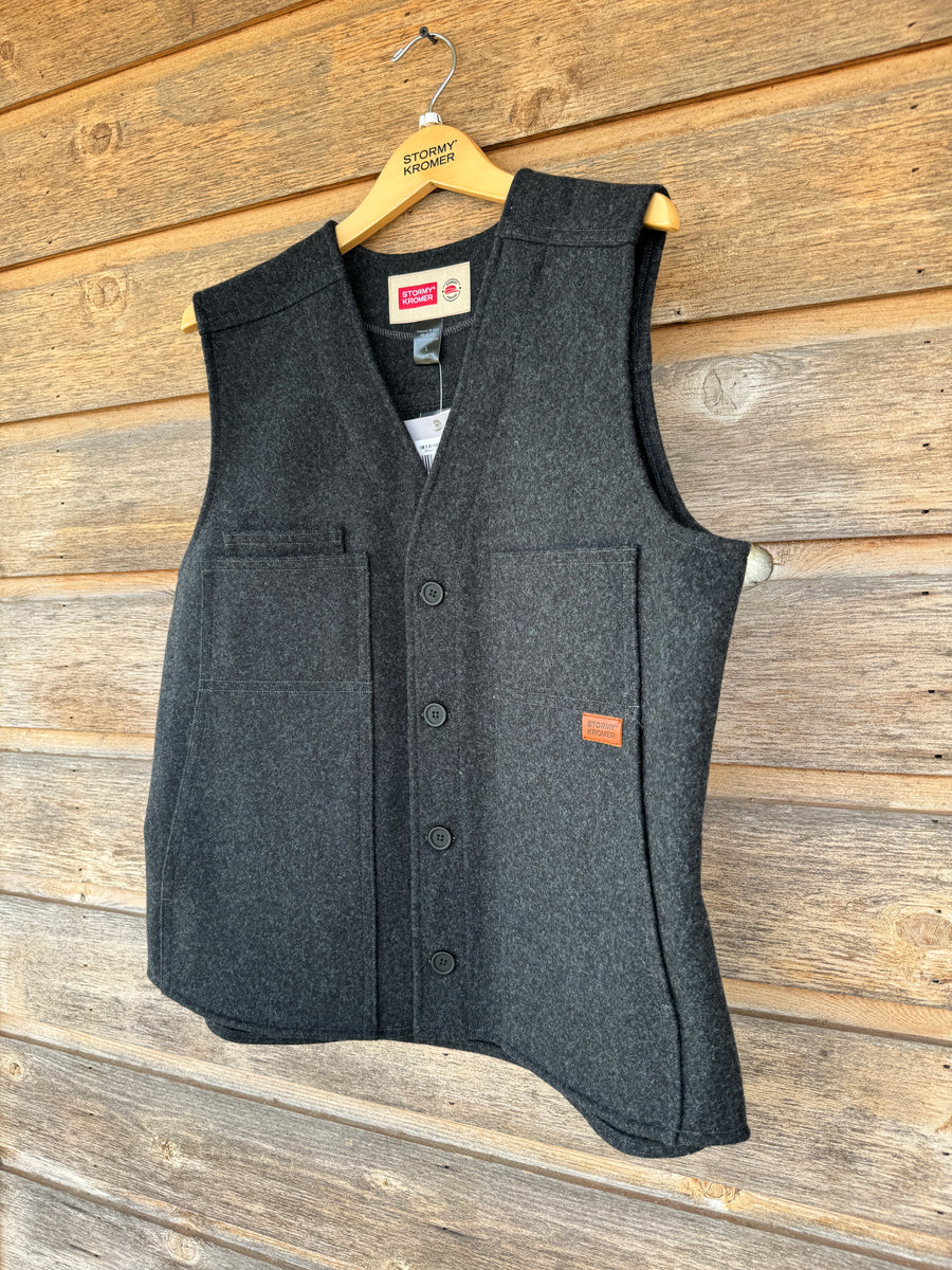 Faux Leather Button Vest