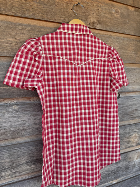 Smile Pockets & Puff Sleeves - Red Gimgham