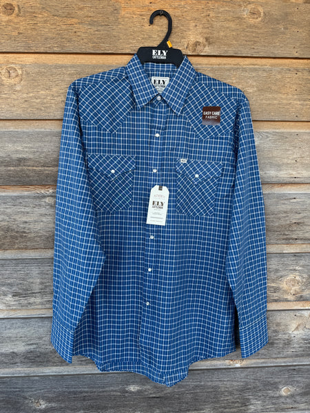 Ely Cattleman Navy Plaid Longsleeve
