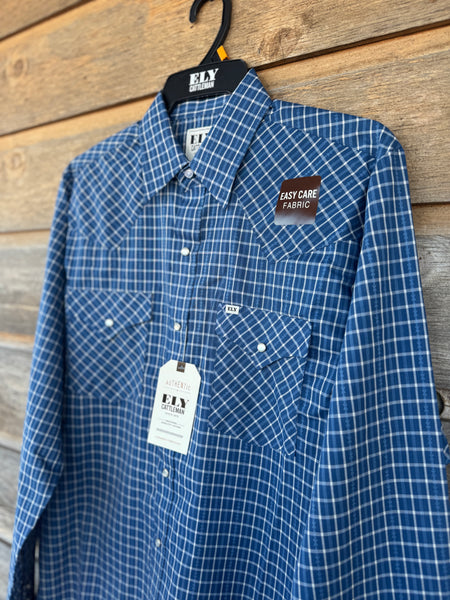 Ely Cattleman Navy Plaid Longsleeve