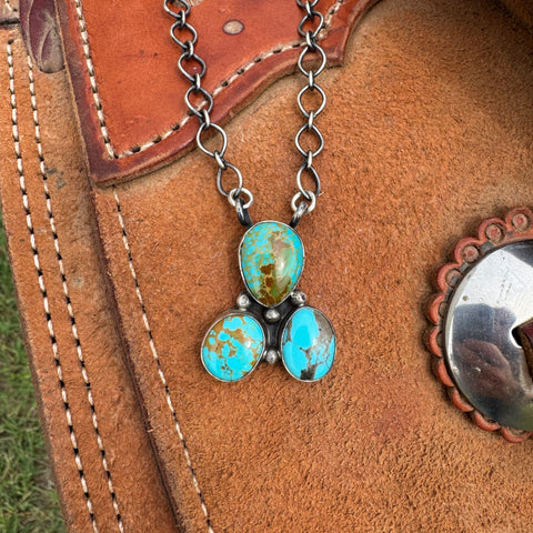 Three Stone Kingman Necklace
