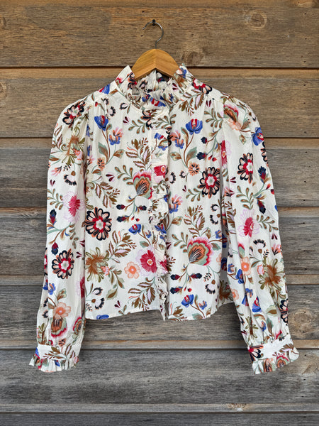 Floral Ruffle Print Top