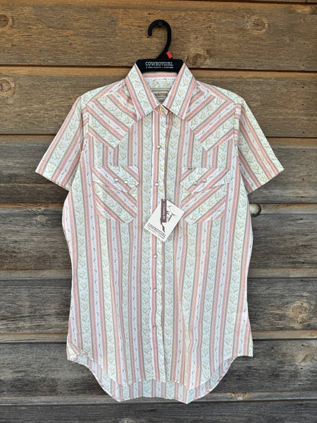 Cowboygirl Blossom Stripe and Spurs Shortsleeve