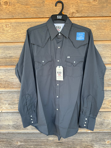 Ely Cattlemen Pro Outdoor Western Shirt - Dark Grey