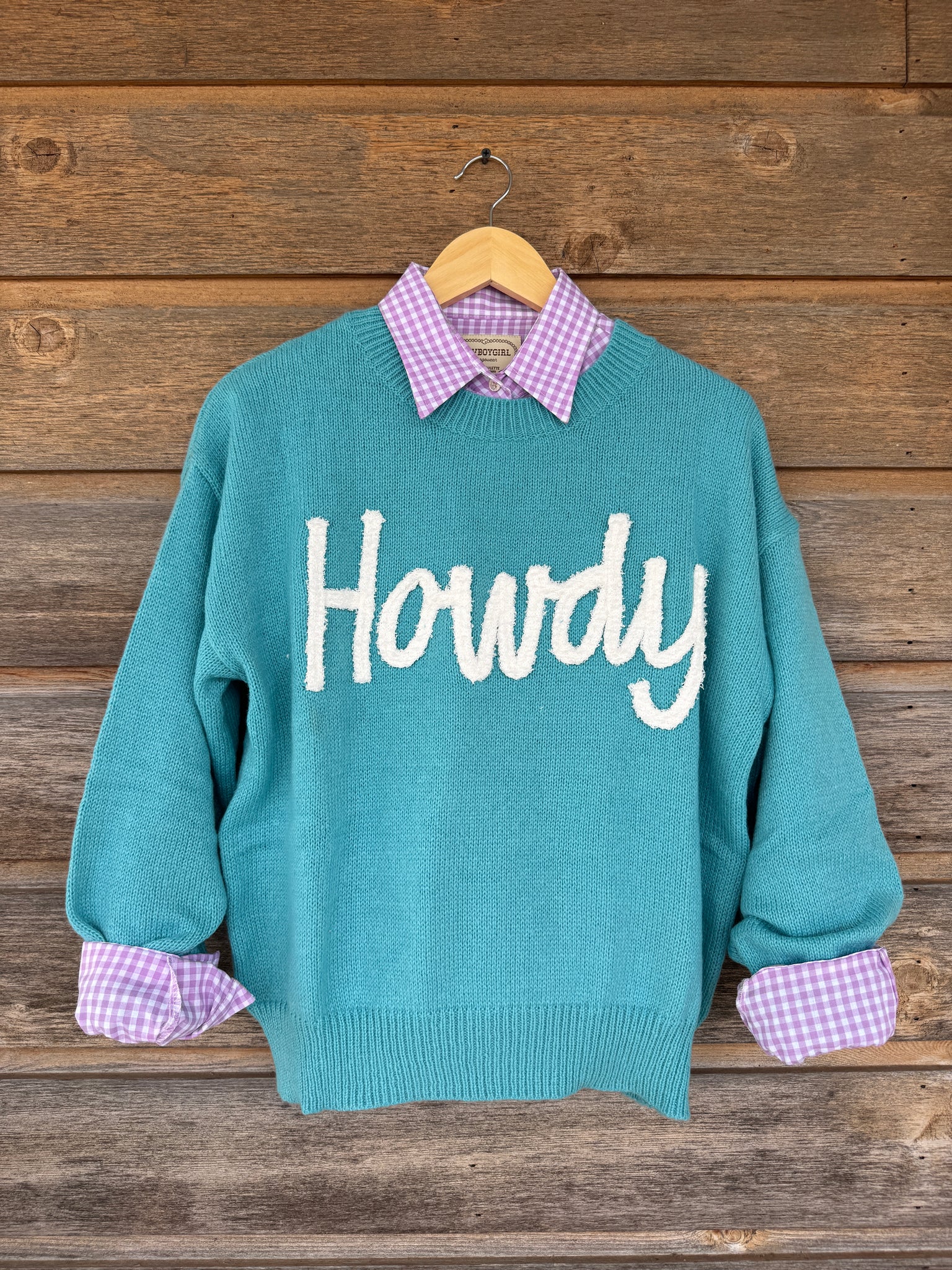 Howdy Turquoise Sweater