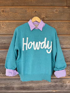 Howdy Turquoise Sweater