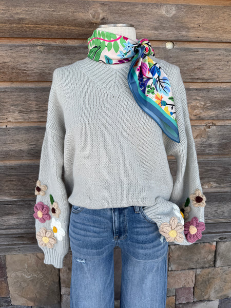 Puff Flower Sweater