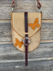 Legging Pocket Purse - Sandy Tan & Butterflies 4