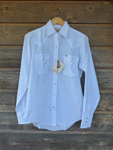 Cowboygirl White Pearl Snap