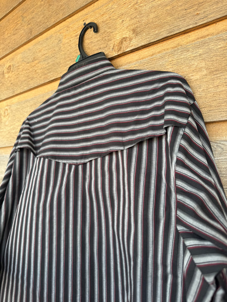 Vented Striped Longsleeve - Black & Maroon