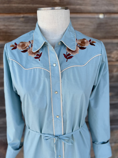 Dusty Aqua Western Dress