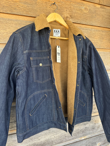 Ely Cattleman Vintage Reissue Denim Jacket with Sherpa