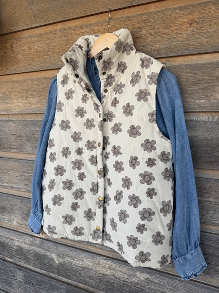 Cream Floral Vest