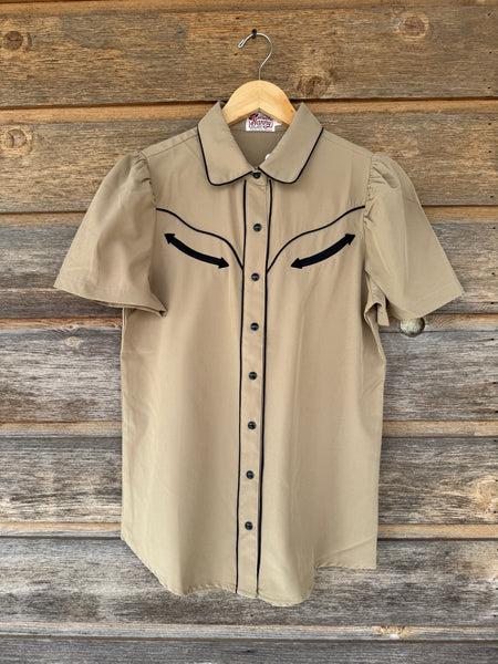 Smile Pockets & Puff Sleeves - Tan