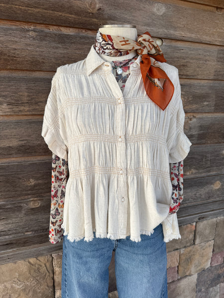 The Ellie Linen Top - Large