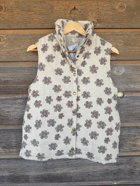 Cream Floral Vest