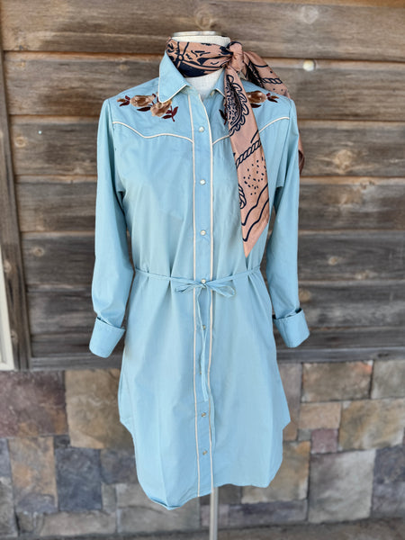 Dusty Aqua Western Dress