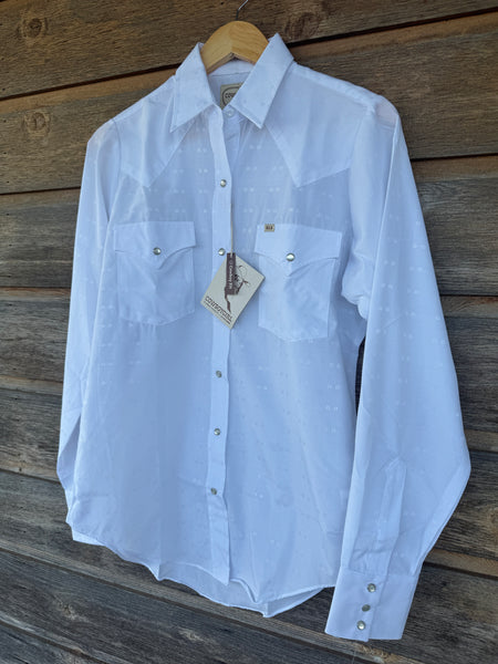 Cowboygirl White Pearl Snap