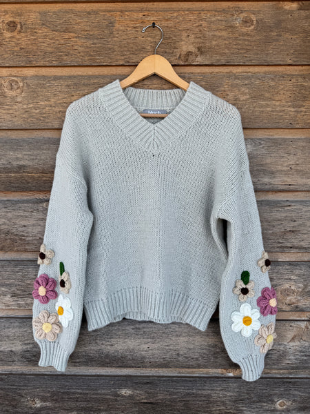 Puff Flower Sweater