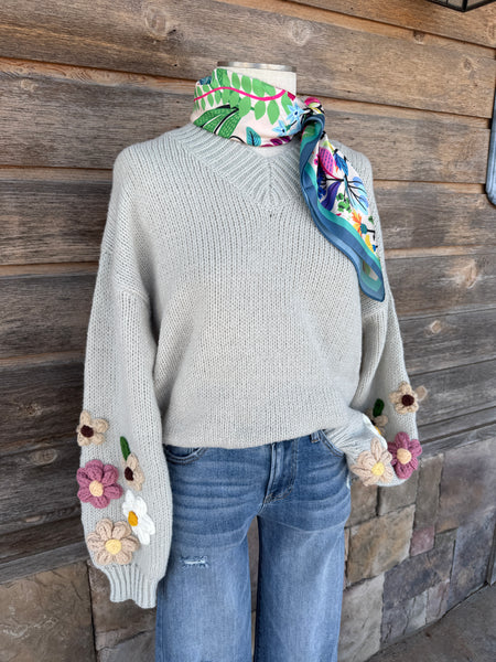 Puff Flower Sweater