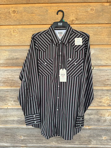 Vented Striped Longsleeve - Black & Maroon