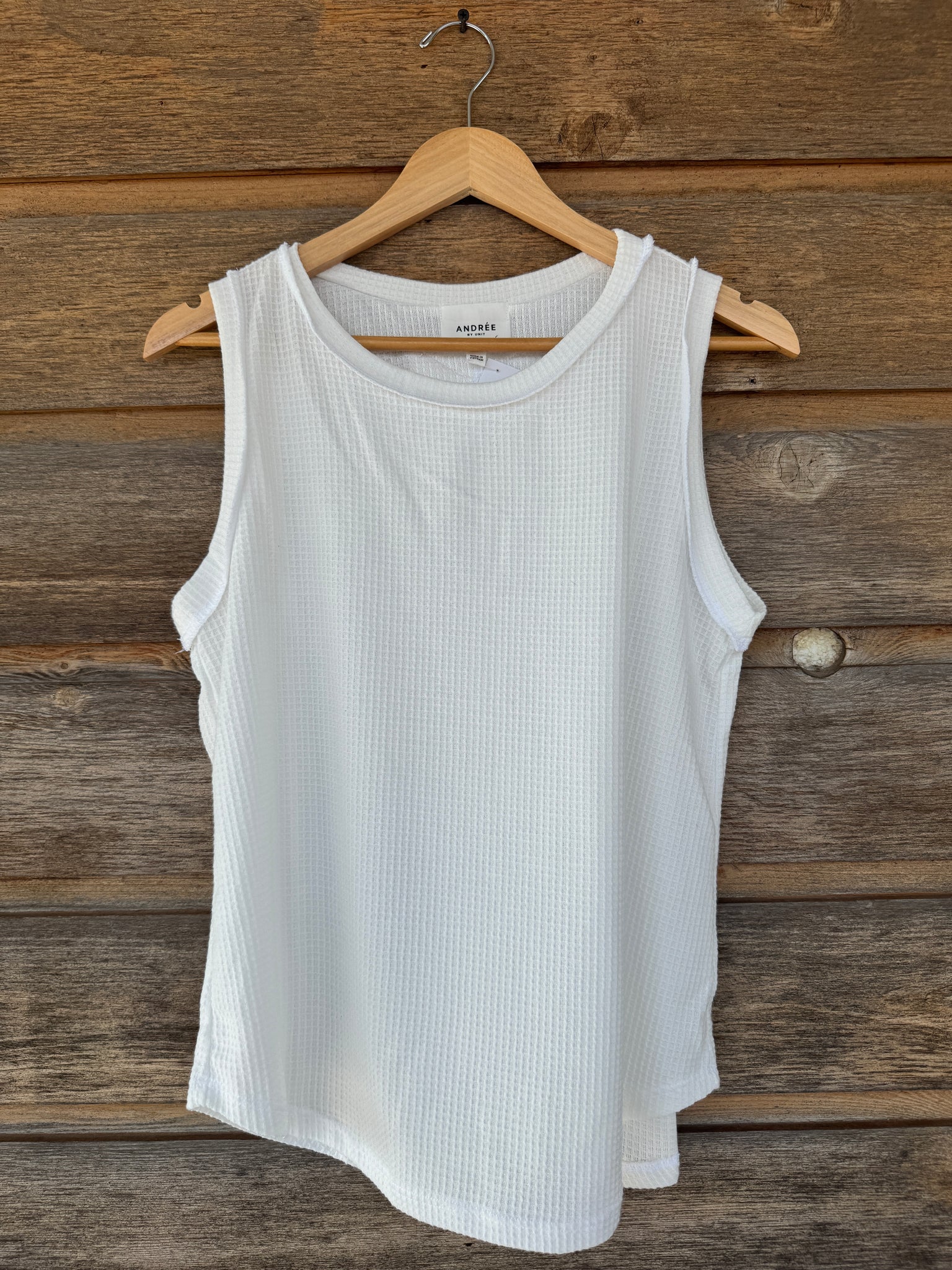 White Waffle Tank Top