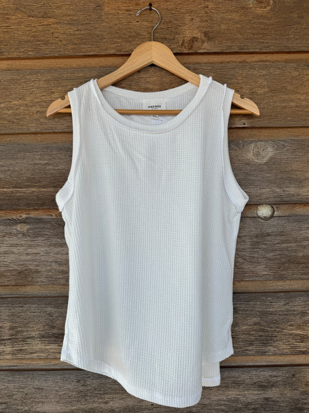 White Waffle Tank Top