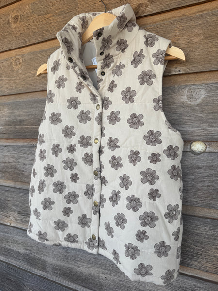 Cream Floral Vest