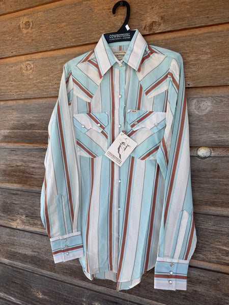 Cowboygirl Ranch Turquoise Stripe Longsleeve