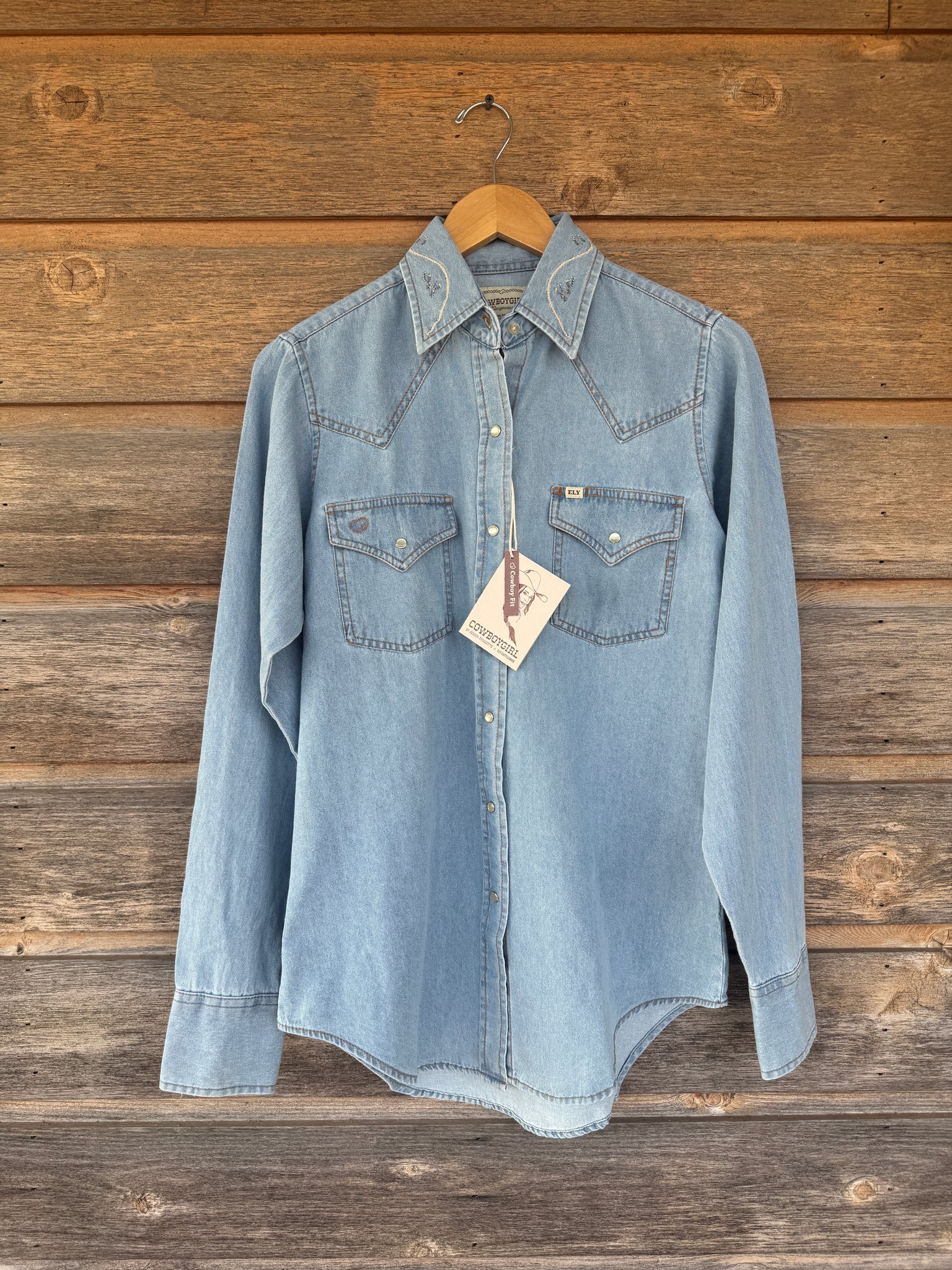 Cowboygirl Light Wash Denim Pearl Snap