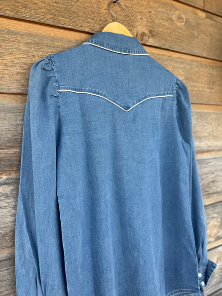 Denim Smile Pockets Long Sleeve