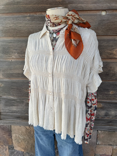 The Ellie Linen Top - Large