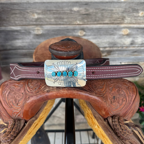 Kingman Turquoise Buckle - 5 Stones
