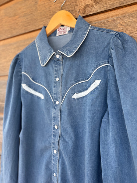 Denim Smile Pockets Long Sleeve