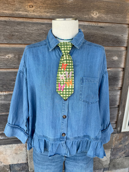 Gingham Butterfly Tie