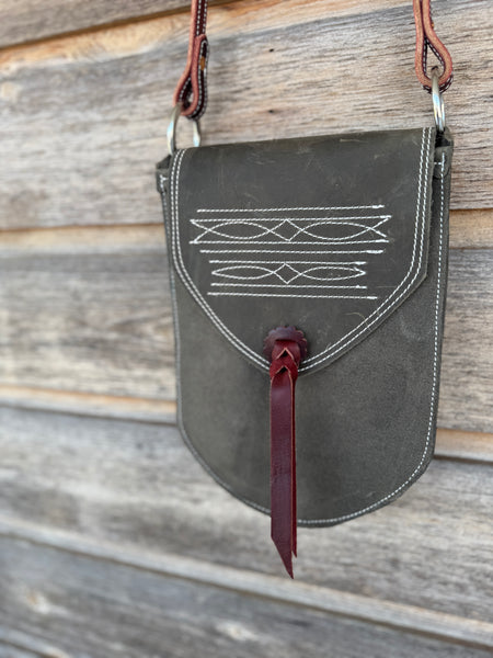 Legging Pocket Purse - Boot Stitch Grey 8