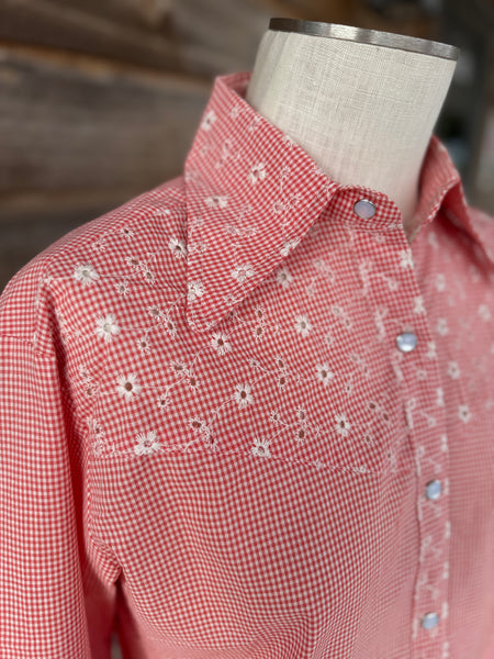 Red Eyelet Picnic Top