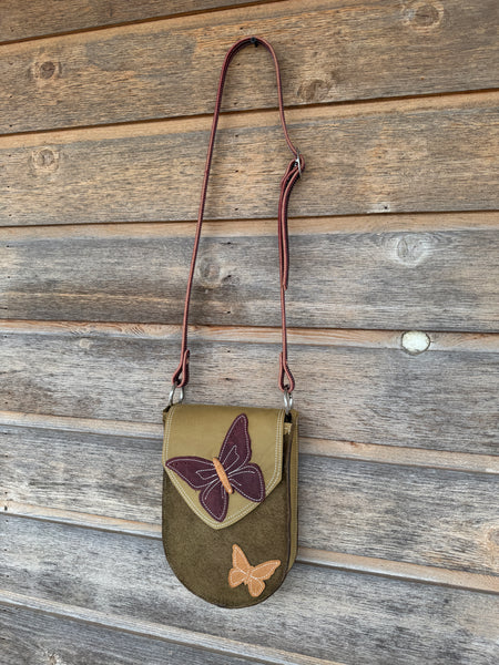 Legging Pocket Purse - Olive Butterfly 1