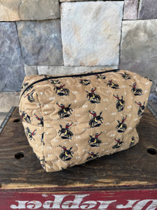 Gold Quilted Makeup Bag