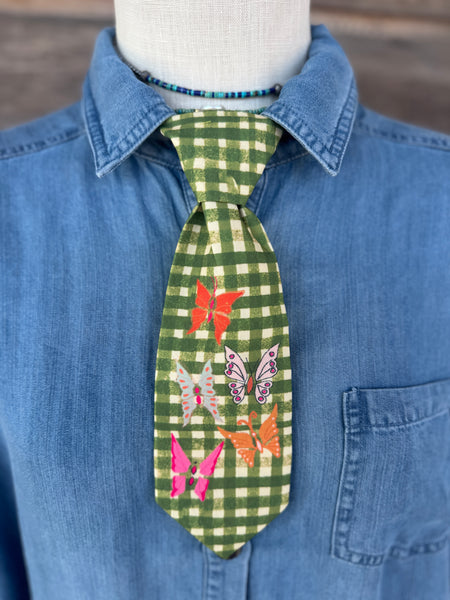 Gingham Butterfly Tie