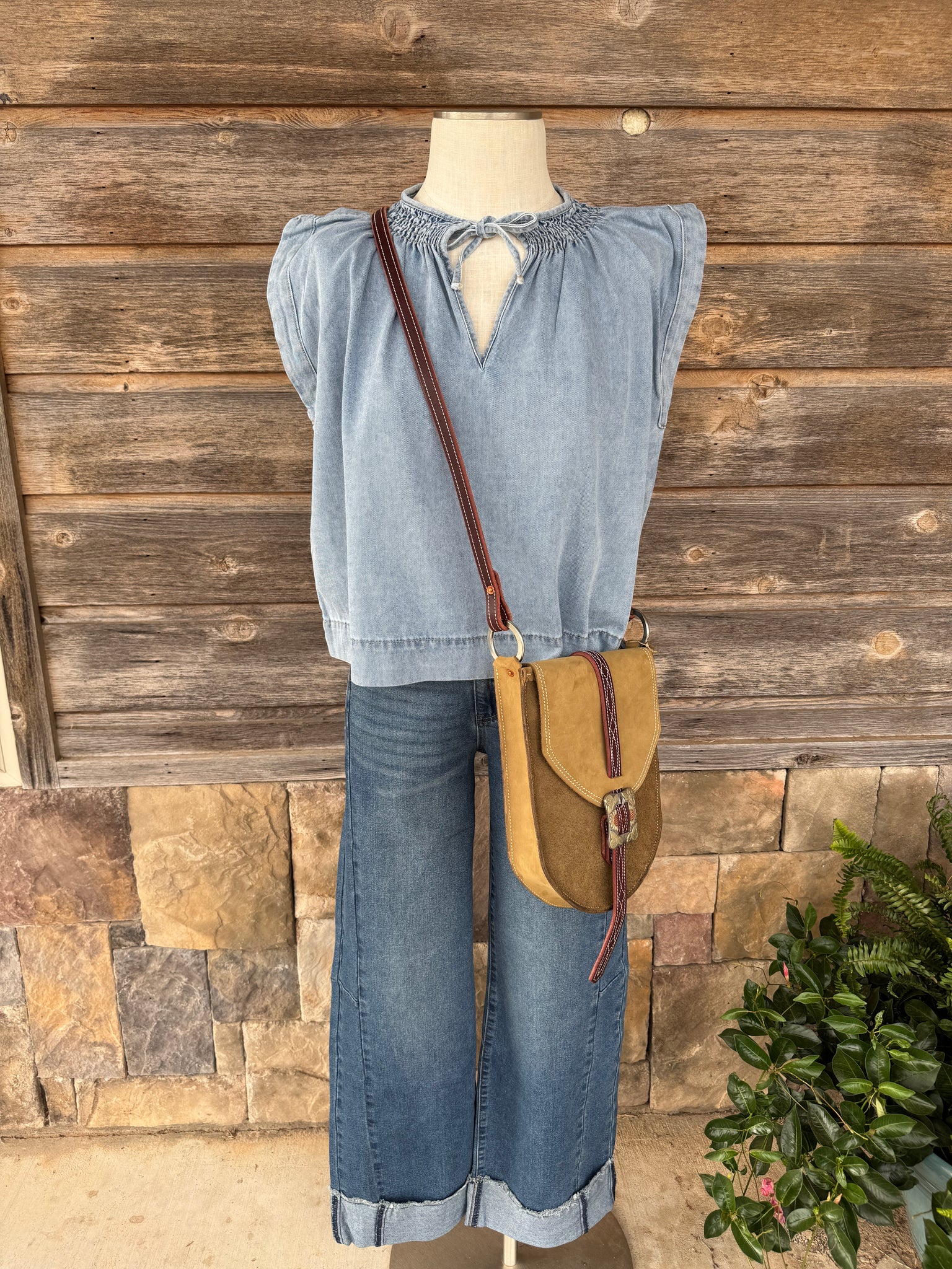 Cuffed Dark Wash Jeans