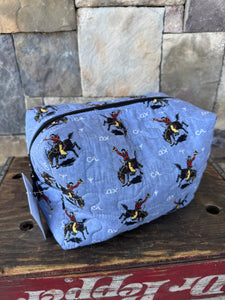 Chambray Quilted Makeup Bag