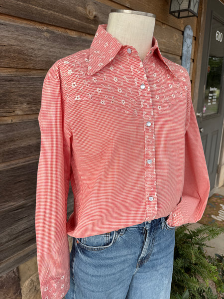 Red Eyelet Picnic Top