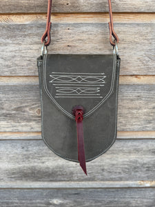 Legging Pocket Purse - Boot Stitch Grey 8