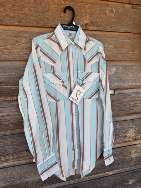 Cowboygirl Ranch Turquoise Stripe Longsleeve