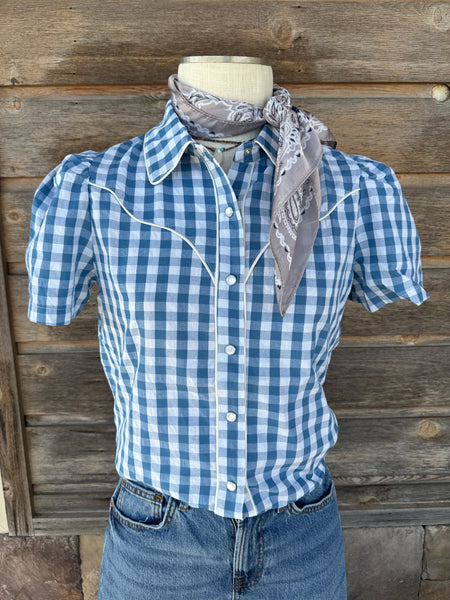 Picinic Blue Gingham Smile Top XL