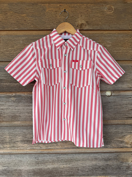 Youth Performance Short Sleeve - Red Stripe