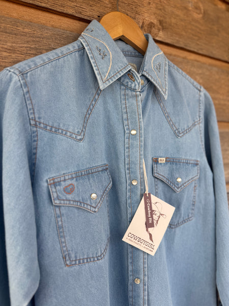 Cowboygirl Light Wash Denim Pearl Snap