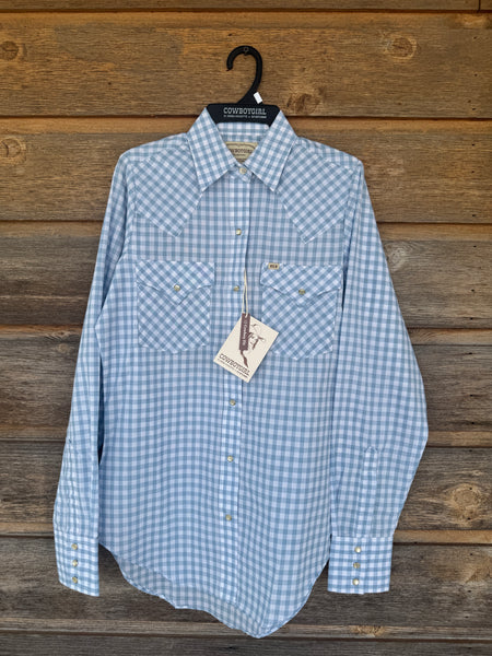 Cowboygirl Baby Blue Gingham Longsleeve