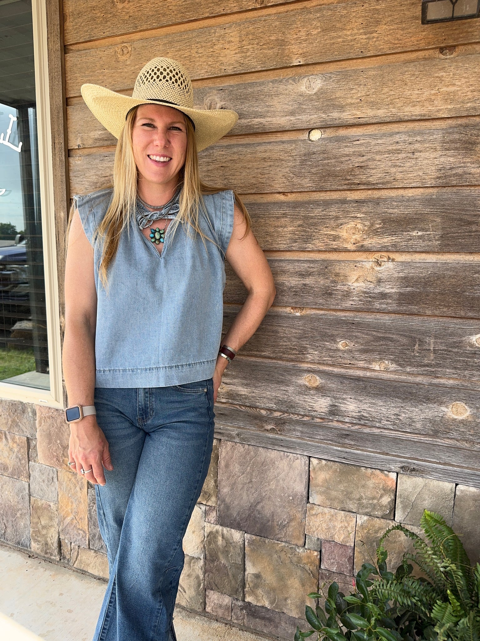 Denim Summertime Top